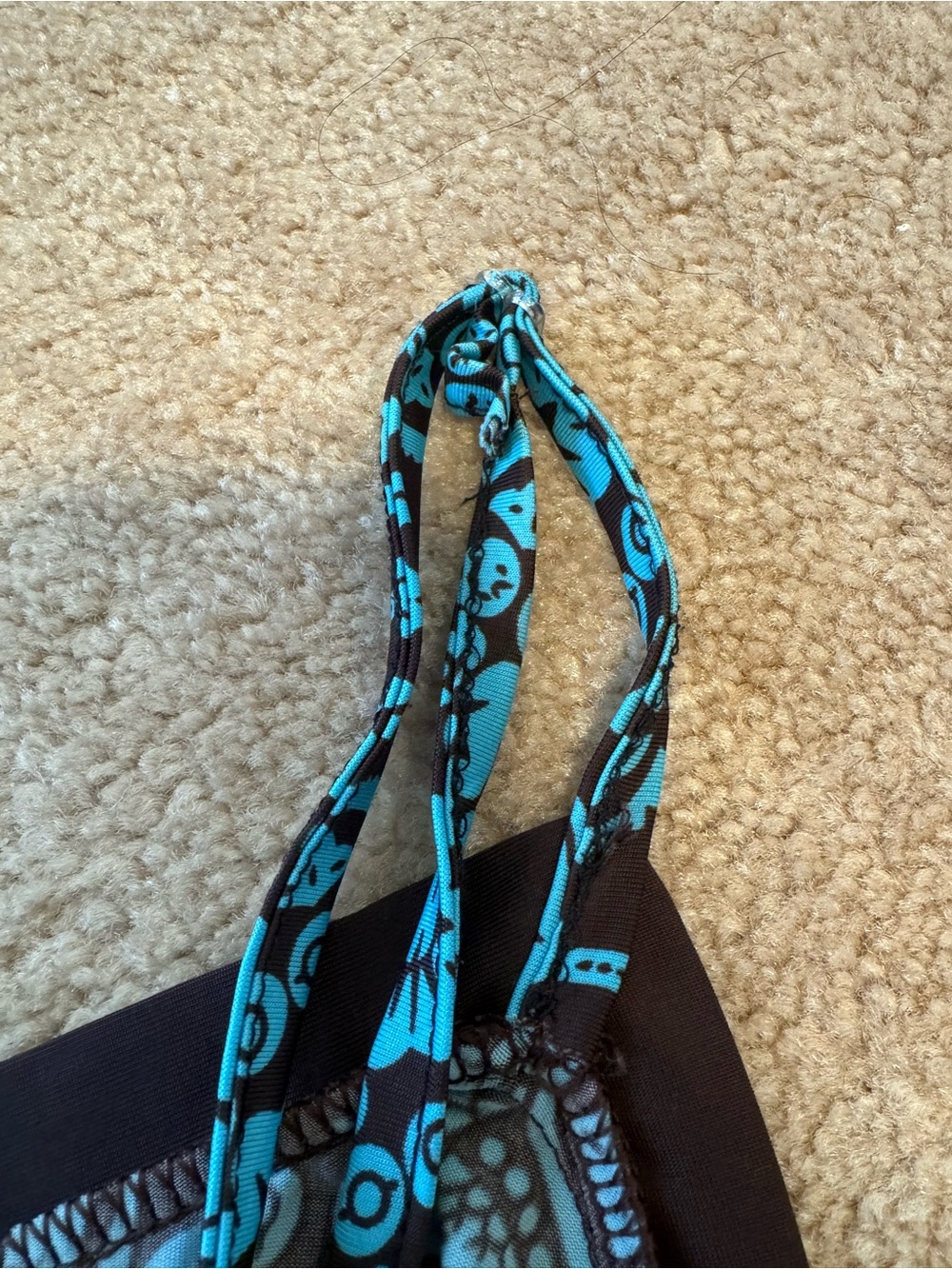 Teal Paisley Print Brown Summer Dress - Picture 9 of 16